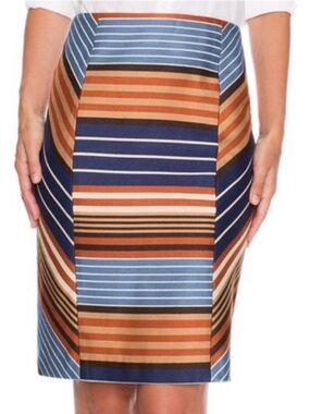 J. McLaughlin indigo Striped Montecito Skirt Pencil size 12